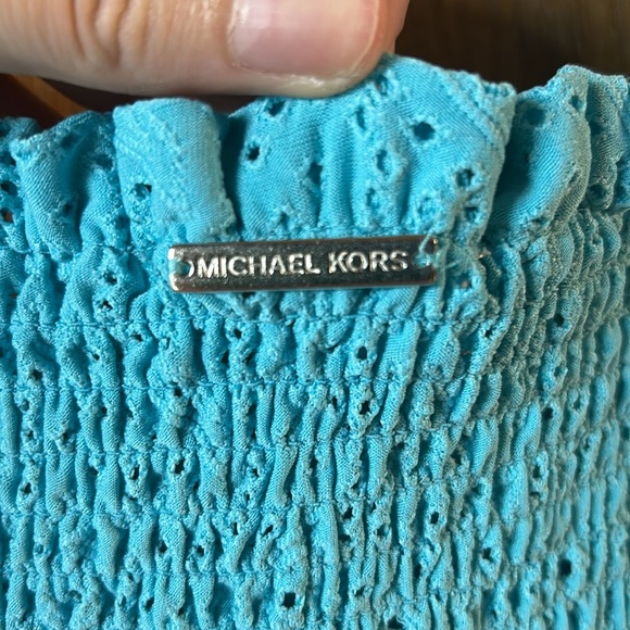 NWOT Michael Kors Large Blue Eyelet Sun Dress - Picture 5 of 10